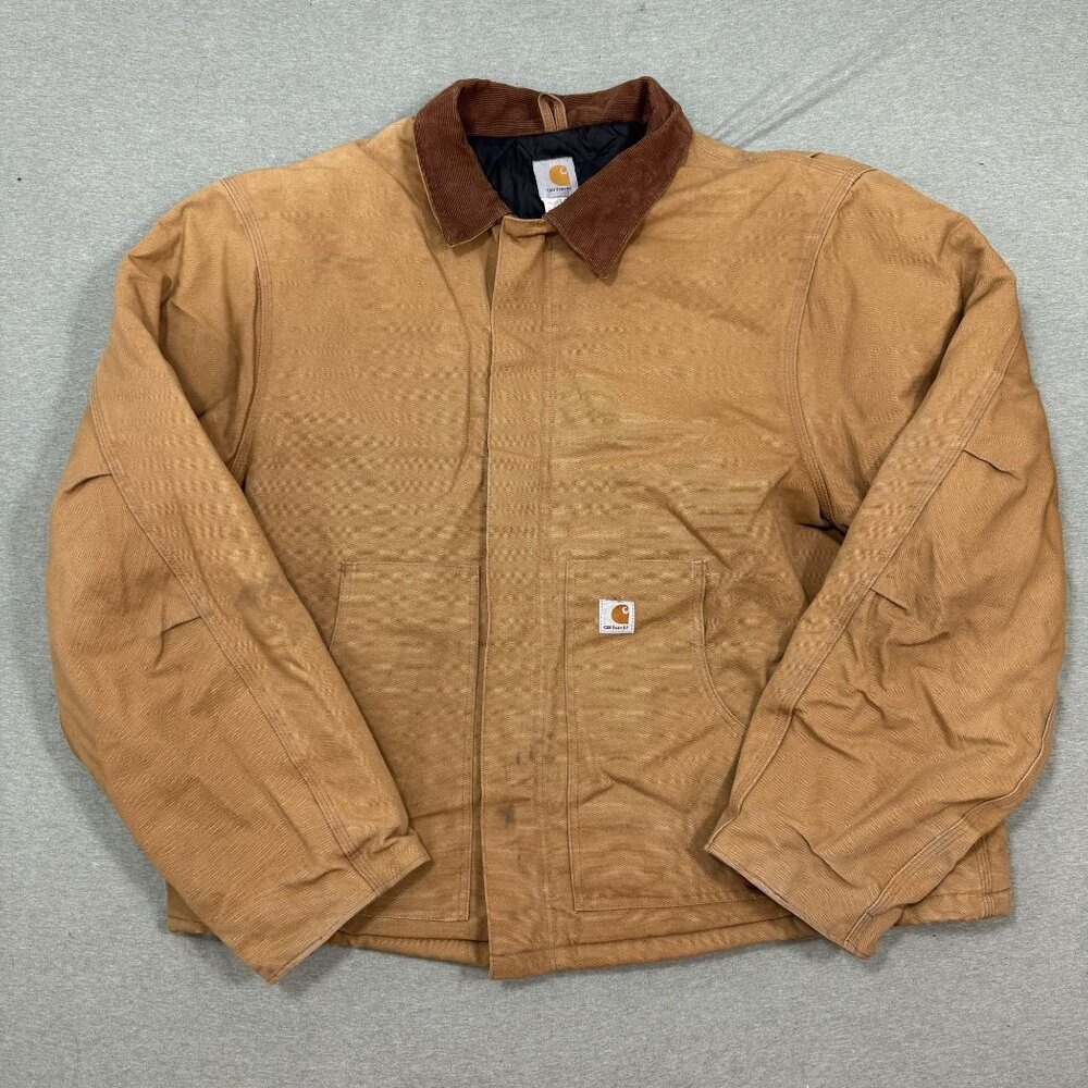 Carhartt J02 Brown Jacket Men's Tall 54 Heritage Utility Heavy Duty Workwear - Picture 2 of 13